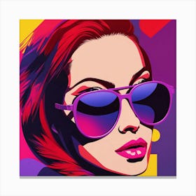 Portrait Of A Woman In Sunglasses 1 Canvas Print