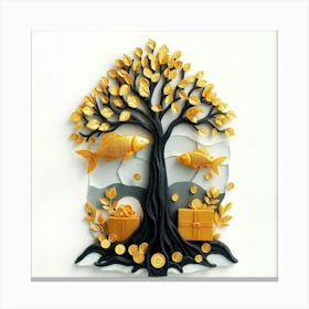 Gold Tree Canvas Print