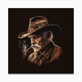 Cowboy Smoking A Cigarette Canvas Print
