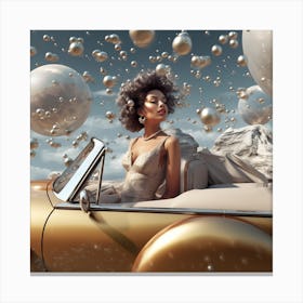 Girl In A Car 2 Canvas Print