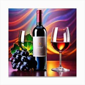 Wine And Grapes Canvas Print