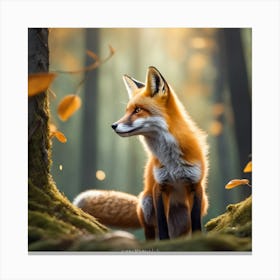 Fox In The Forest 60 Canvas Print