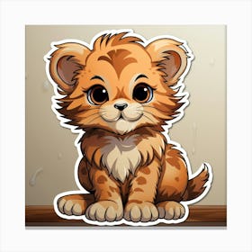 Lion Cub Sticker 2 Canvas Print