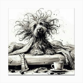 Dog With Hair Canvas Print