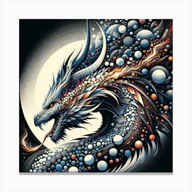 Dragon With Bubbles Canvas Print