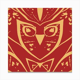 Abstract Owl Brown Two Tone Canvas Print