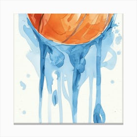 Watercolor Basketball Painting 2 Canvas Print