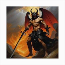 Demon With Sword Canvas Print