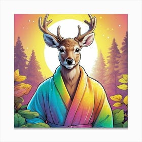 Deer In Bathrobe 15 Canvas Print