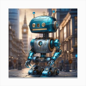 Robot In The City 46 Canvas Print