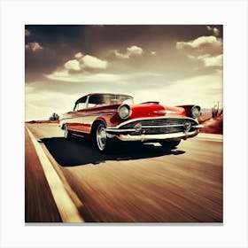 Road Street Fast Transport Speed Auto Wheel Drive Red White Vehicle Car Transportation 2 1 Canvas Print