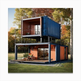 Shipping Container House Canvas Print