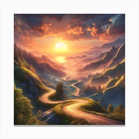 Sunset In The Mountains 2 Canvas Print