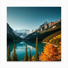 Autumn Lake In Banff National Park Canvas Print