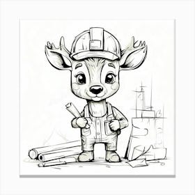 Builder Deer Canvas Print