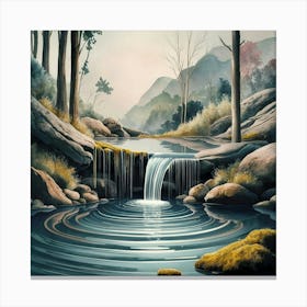 Waterfall In The Forest Canvas Print