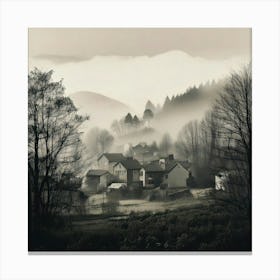 Firefly Fog, Nature, Cities, Villages, Mist, Haze, Atmosphere, Mysterious, Ethereal, Landscape, Urba Canvas Print