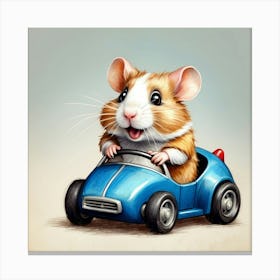 Hamster In A Car 7 Canvas Print