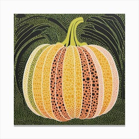 Yayoi Kusama Inspired Pumpkin Green 3 Canvas Print