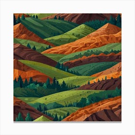 Landscape Seamless Pattern Canvas Print