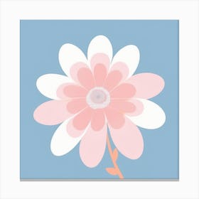 A White And Pink Flower In Minimalist Style Square Composition 142 Canvas Print