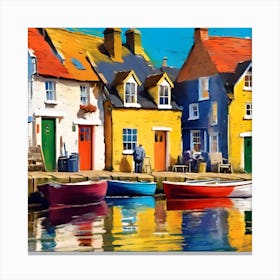 Cornish Cottages in Summer Canvas Print
