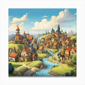 Village In The Countryside 2 Canvas Print