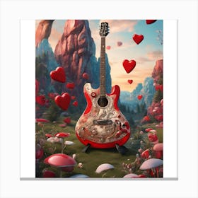 Heartstrings Monarchy Queen Of Hearts Guitar Elegance (28) Canvas Print