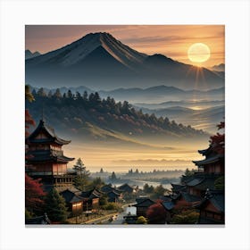 Sunrise In Japan Canvas Print