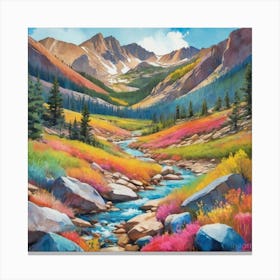 Colorful Abstract Rocky Mountain National Park Usa Art Canvas Print