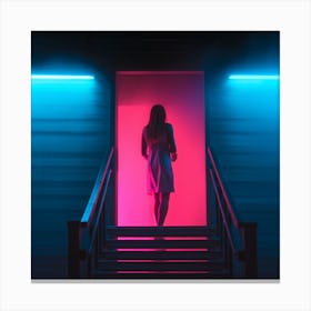 Woman Standing In A Doorway Canvas Print