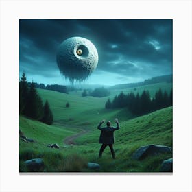 Man In A Field Canvas Print