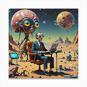 Aliens In Space Canvas Print