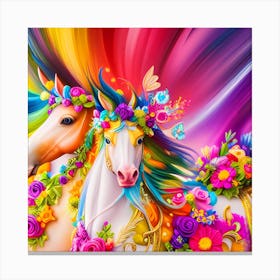 Colorful Horses Canvas Print