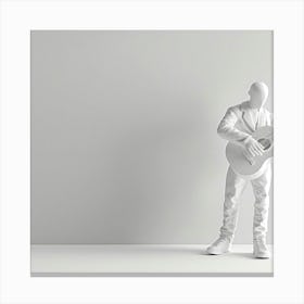 3d Rendering Of A White Man With A Guitar Canvas Print