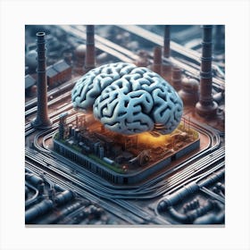 Brain On A City 1 Canvas Print