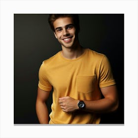 Portrait Of A Young Man Smiling 1 Canvas Print