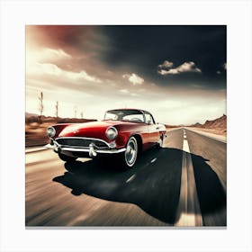 Road Street Fast Transport Speed Auto Wheel Drive Red White Vehicle Car Transportation (3) Canvas Print