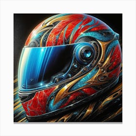 Motorcycle Helmet Canvas Print