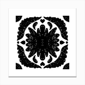 Black And White Floral Pattern 13 Canvas Print