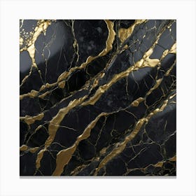 Black And Gold Marble Texture Canvas Print