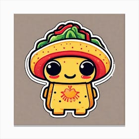 Kawaii Taco 1 Canvas Print