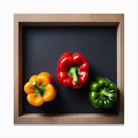 Peppers In A Frame 37 Canvas Print