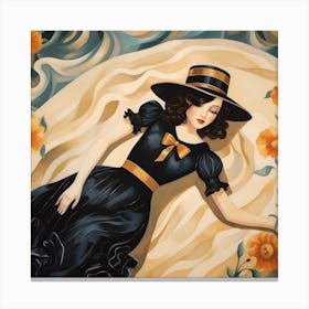 Girl In A Hat 1 Canvas Print