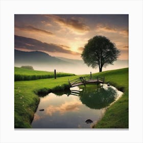 Sunrise Over The Pond Canvas Print