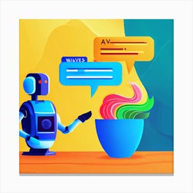 Robot And A Bowl Canvas Print