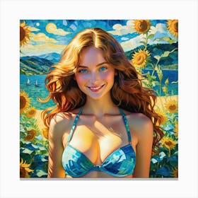 Sunflower Girl ry Canvas Print