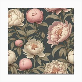 Peonies Wallpaper Canvas Print