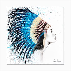 Her Feathers   Square Canvas Print
