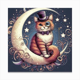 Cat On The Moon 2 Canvas Print